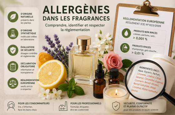 Allergènes dans les fragrances : comprendre leur origine, leur réglementation et leur déclaration obligatoire